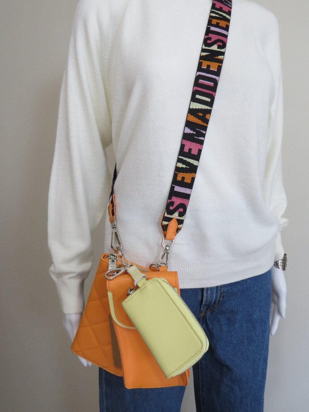 NEW Steve Madden Bemmet 3 Piece Crossbody Bag Wallet Set - 'Manderine' Orange